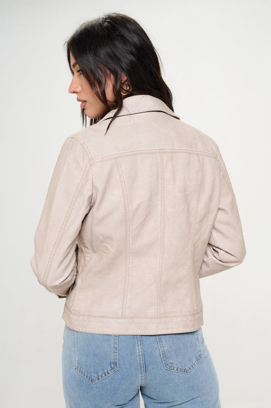 Coalition LA Button Down Cargo Vegan Leather Shacket Shirt Apparel Clothing Tops Coalition LA Ship from USA Shirts USA Women Trendsi https://www.cyberehub.com