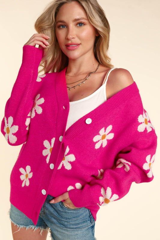 Haptics Full Size Daisy Floral Button Down Long Sleeve Cardigan Fuchsia Shirt Apparel Clothing Tops Haptics Ship from USA Shirts USA Women Trendsi https://www.cyberehub.com