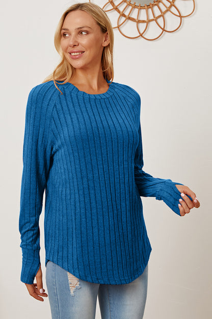Basic Bae Full Size Ribbed Thumbhole Sleeve T-Shirt Sky Blue Apparel/Tops Basic Bae Ship from USA TikTok Tops Trendsi USPS Walmart Walmart Apparel Trendsi https://www.cyberehub.com