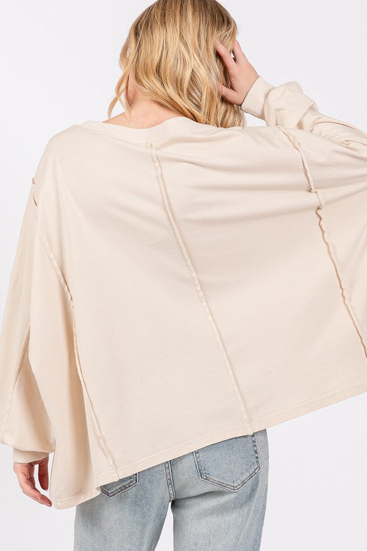 SAGE + FIG Flower Patch Dropped Shoulder Oversize Top Apparel Apparel SAGE+FIG Ship from USA TikTok Trendsi Trendsi https://www.cyberehub.com