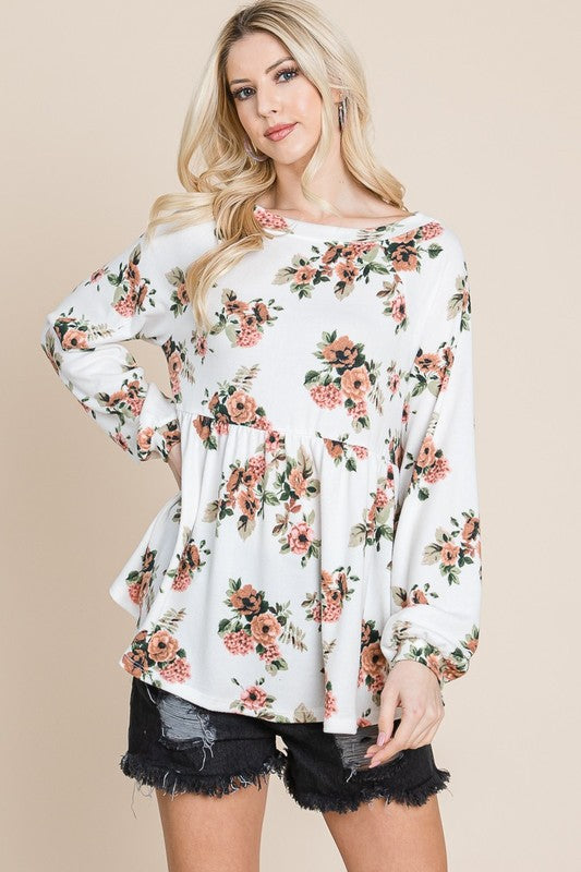 Super Lady Full Size Babydoll Floral Boat Neck Long Sleeve Blouse Floral Apparel/Tops Ship from USA Super Lady TikTok Tops Trendsi USPS Walmart Walmart Apparel Trendsi https://www.cyberehub.com