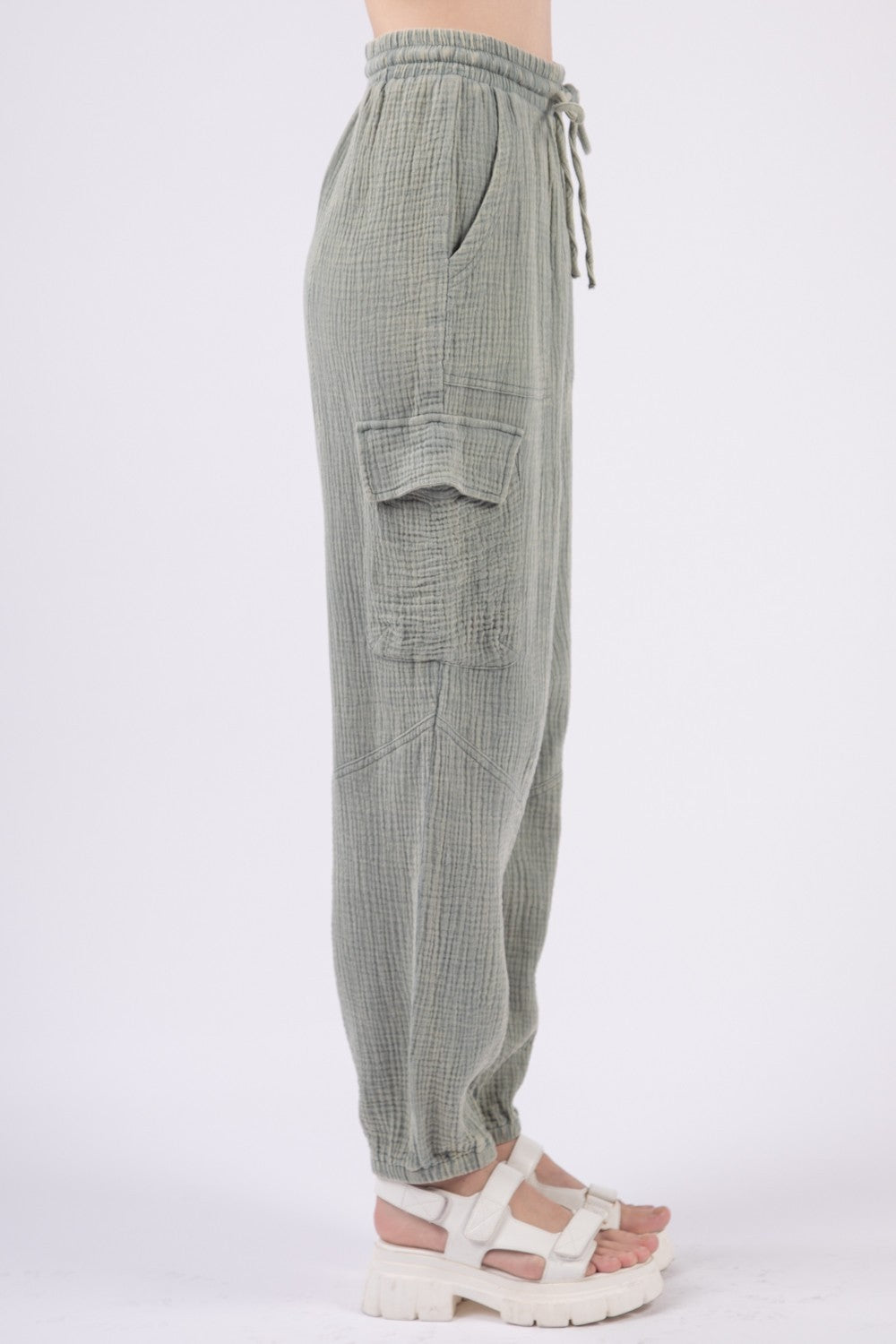 VERY J Washed Woven Crinkle Gauze Drawstring Pants Bottoms Bottoms Clothing Ship from USA VERY J Women Trendsi https://www.cyberehub.com