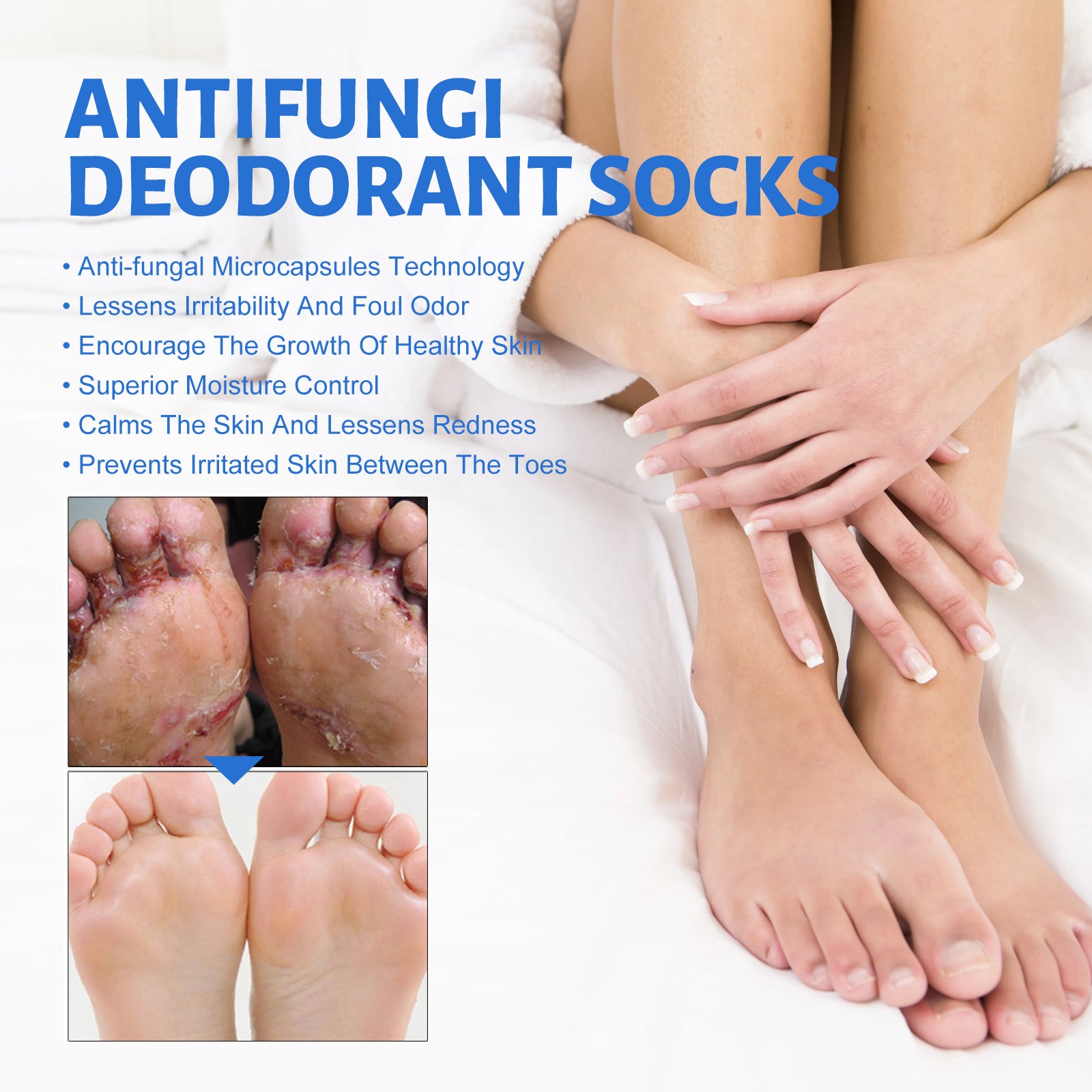 Antifungal Deodorant Socks, Comfortable Breathable Non-slip Anti-foot Sweat Deodorant Foot Care Thermal Socks Health Eprolo https://www.cyberehub.com