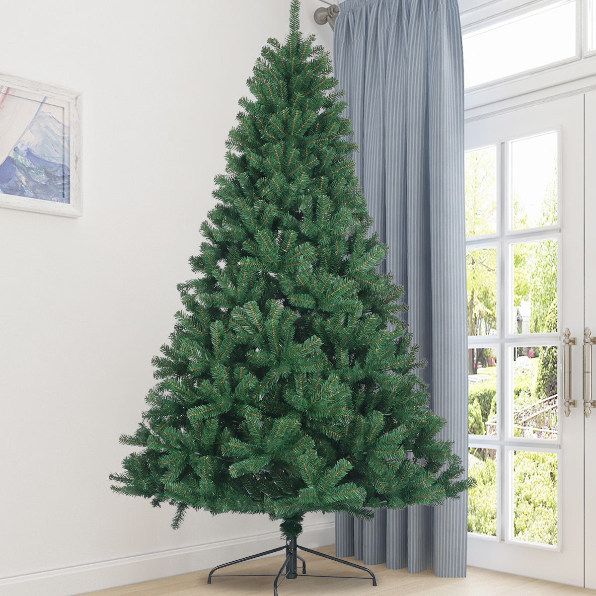 Artificial Christmas Tree Full Natural Spruce PVC Fir Tree 7.5ft Foldable Metal Stand Unlit Green Furniture Giga Giga https://www.cyberehub.com