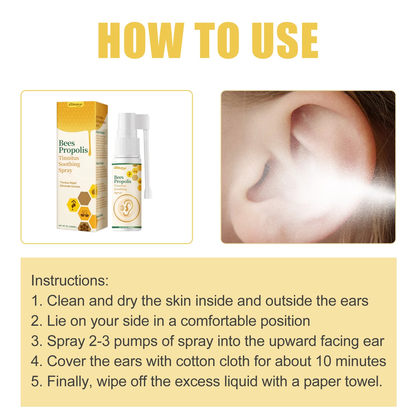 Bees Propolis Tinnitus Soothing Spray, Relieve Tinnitus And Ear Discomfort Clean Ear Wax Drops Health Eprolo https://www.cyberehub.com