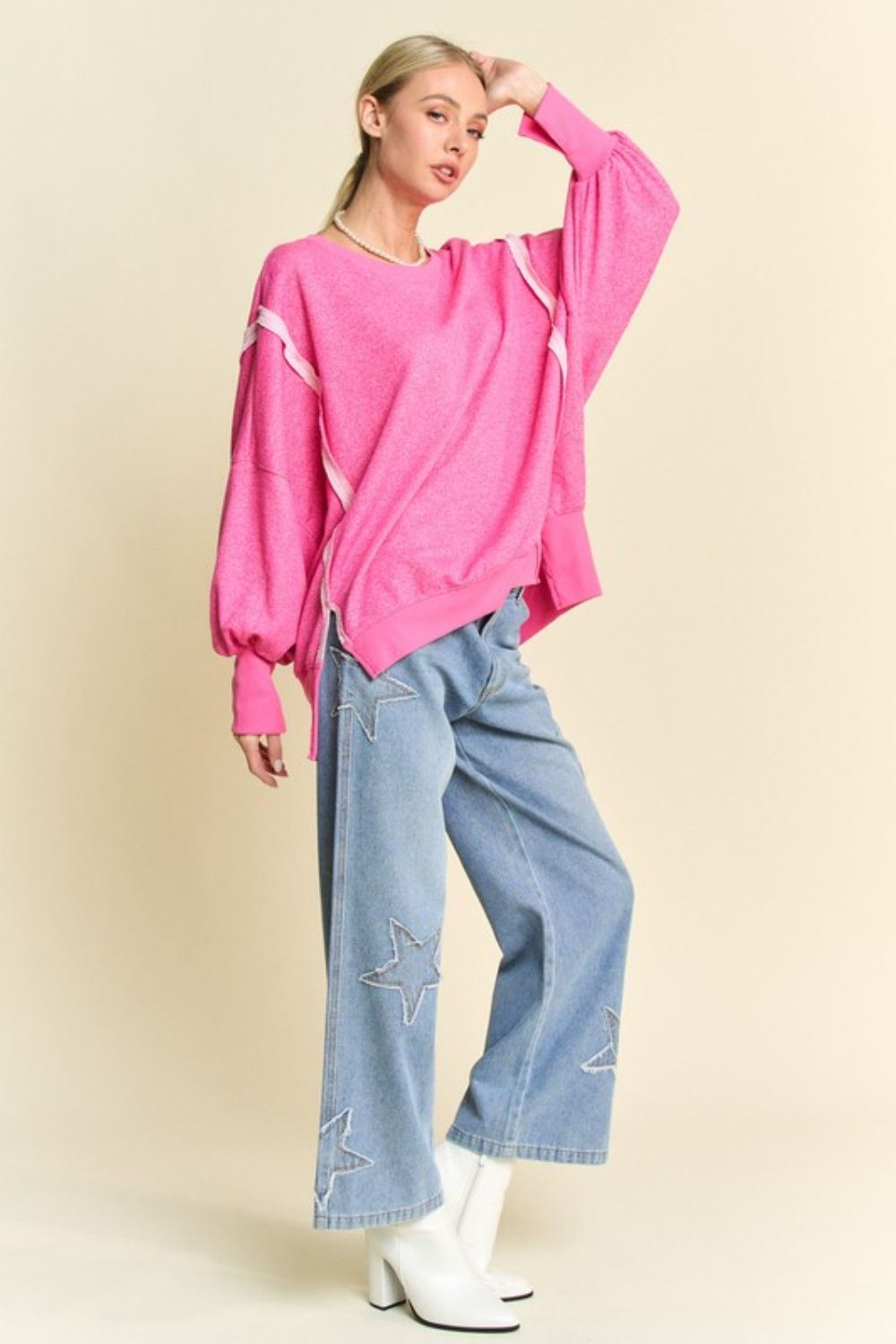 Davi & Dani Side Slit High-Low Lantern Sleeve Knit Top Tops/Jackets/Sweaters Clothing Tops Davi & Dani Ship from USA TikTok Trendsi USPS Walmart Trendsi https://www.cyberehub.com