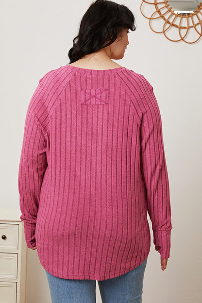 Basic Bae Full Size Ribbed Thumbhole Sleeve T-Shirt Apparel/Tops Basic Bae Ship from USA TikTok Tops Trendsi USPS Walmart Walmart Apparel Trendsi https://www.cyberehub.com