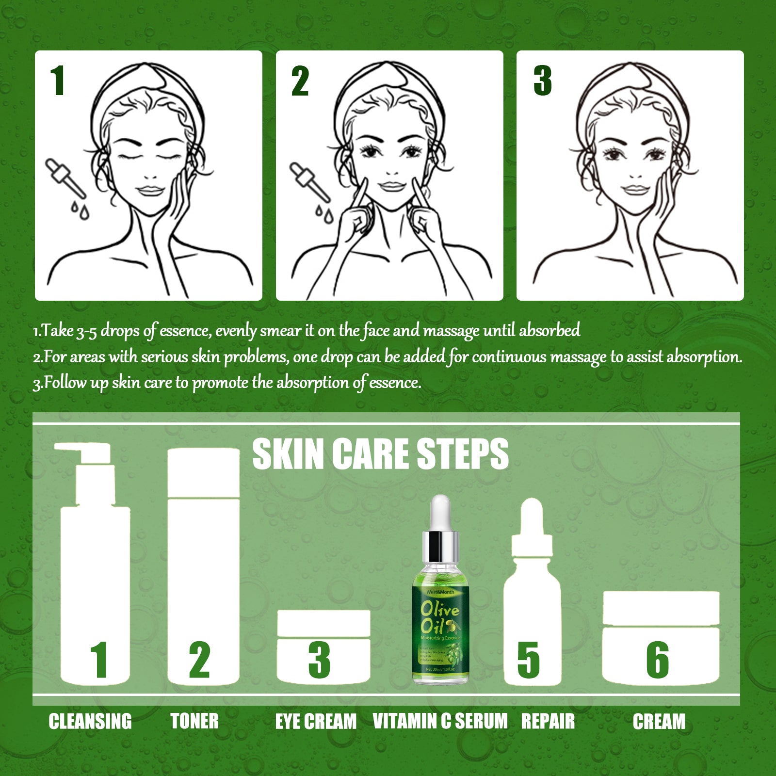 Olive Acne-Clearing Essence, Lightening Acne Mark Removing Closed Mouth Acne Dark Skin Repair Essence Health Eprolo https://www.cyberehub.com