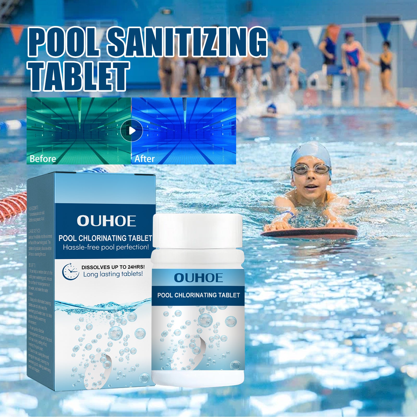 Pool Chlorinated Tablet, Water Quality Cleaning, Odor Removal Instant Multi-Functional Effervescent Tablet Health Eprolo https://www.cyberehub.com