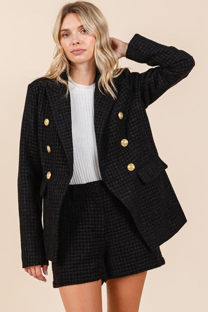 Mittoshop Plaid Texture Double-Breasted Long Sleeve Blazer Tops/Jackets/Sweaters Clothing Tops Mittoshop Ship from USA TikTok Trendsi USPS Walmart Trendsi https://www.cyberehub.com