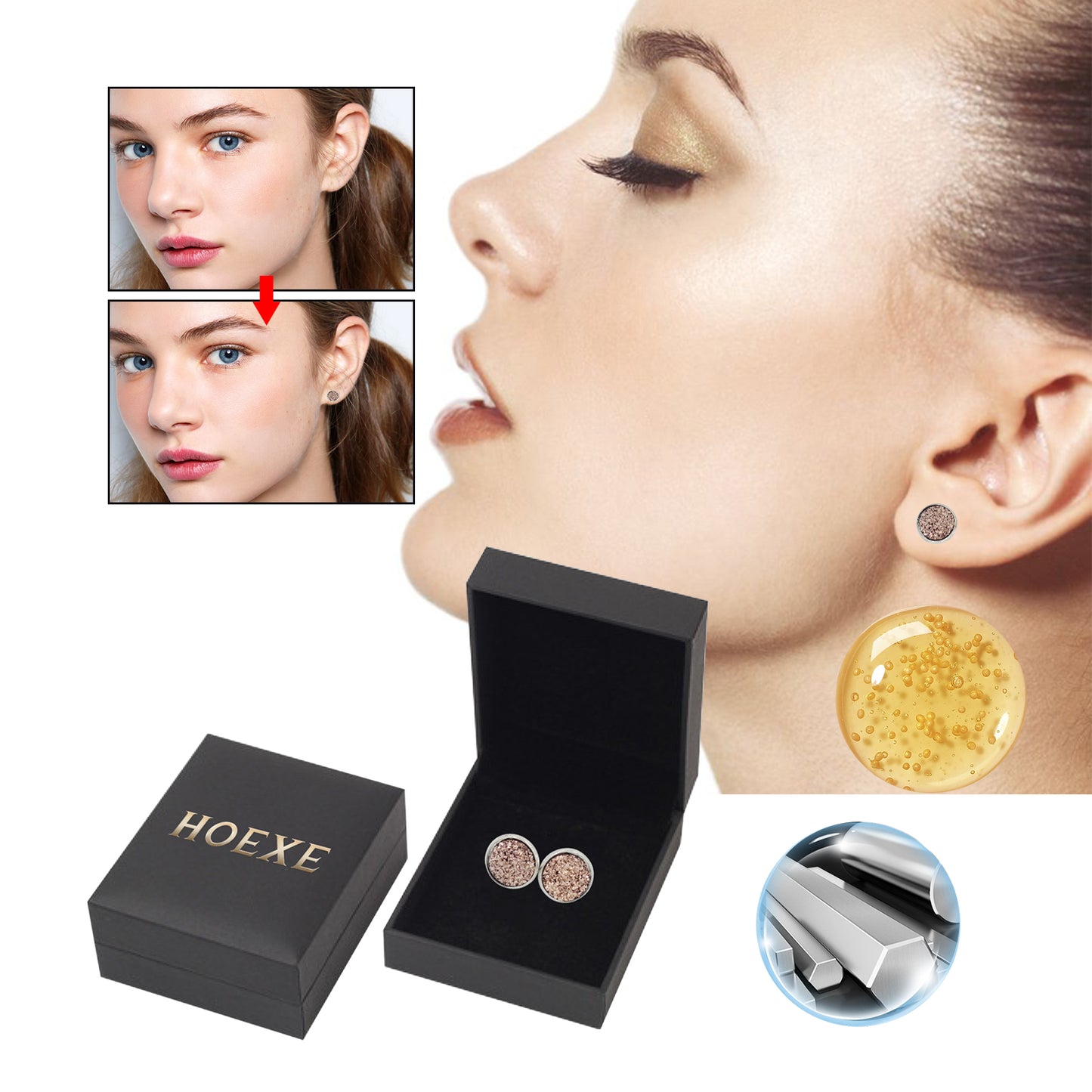 Magnetic Earrings, No Piercing Earrings Clear Jawline Lines To Create A Beautiful Figure HOEXE eprolo https://www.cyberehub.com