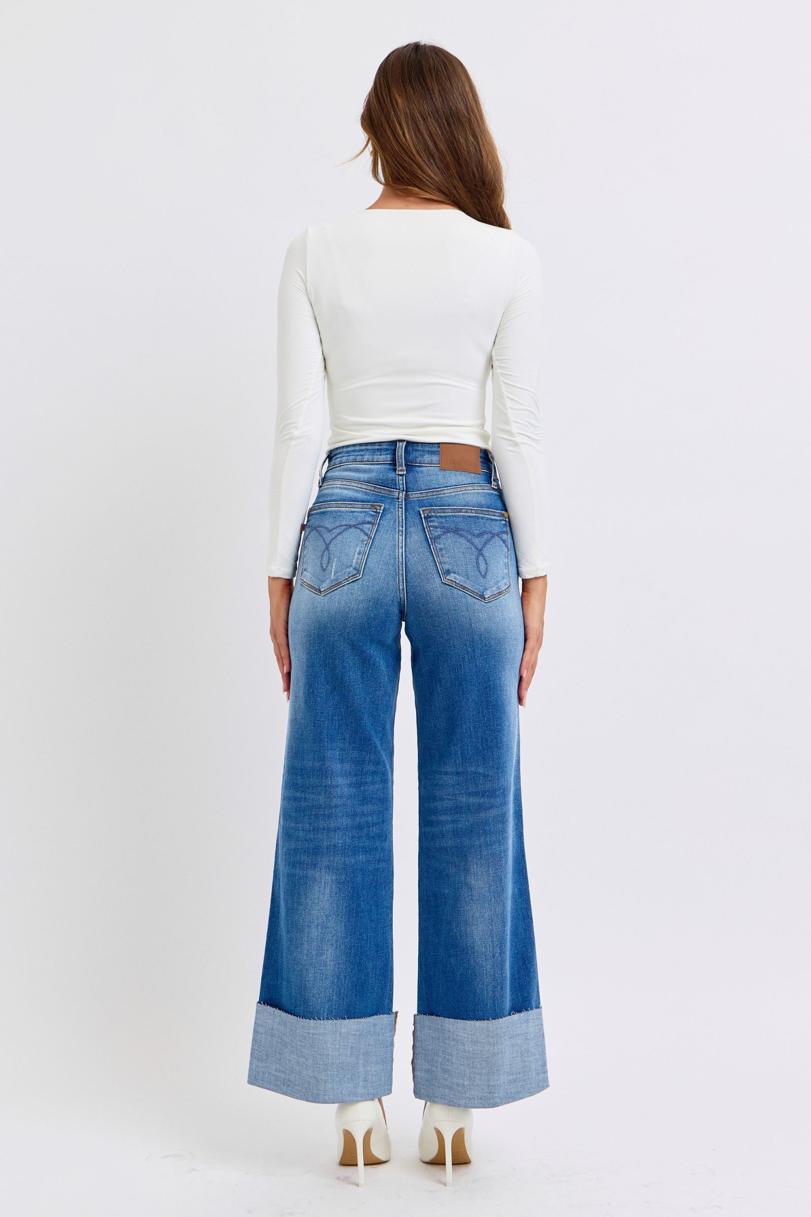 Judy Blue Full Size Distressed High Waist Wide Leg Jeans Apparel Apparel Judy Blue Ship from USA TikTok Trendsi Trendsi https://www.cyberehub.com