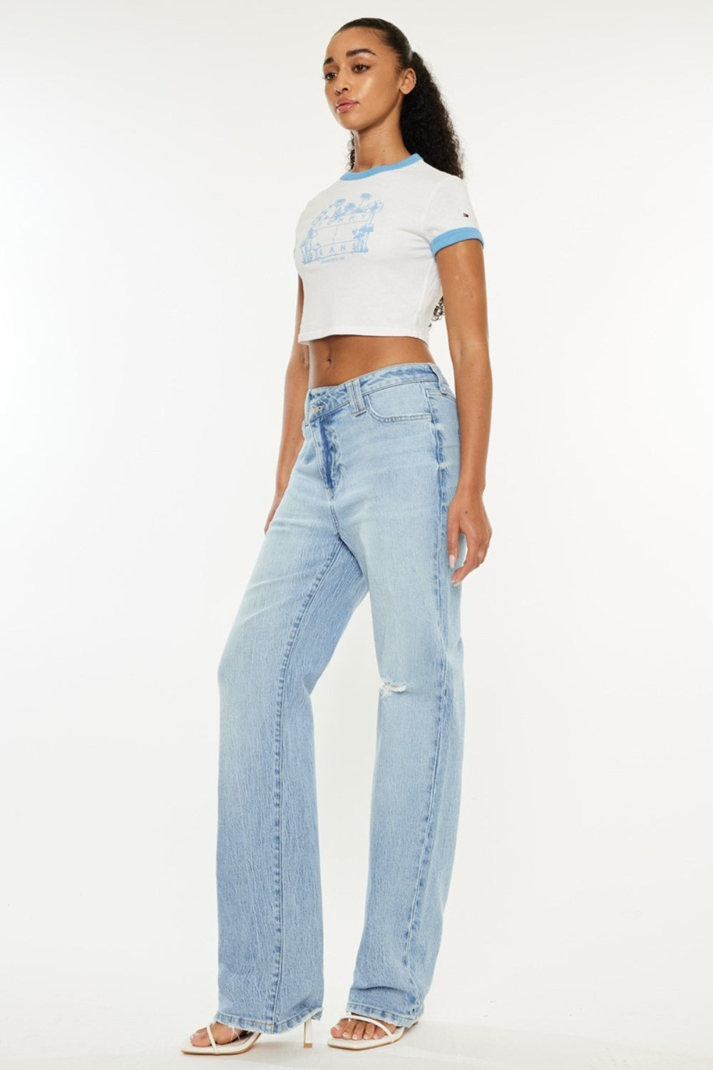 Kancan Distressed High Waist Straight Jeans Bottoms Bottoms Clothing Kancan Ship from USA Women Trendsi https://www.cyberehub.com