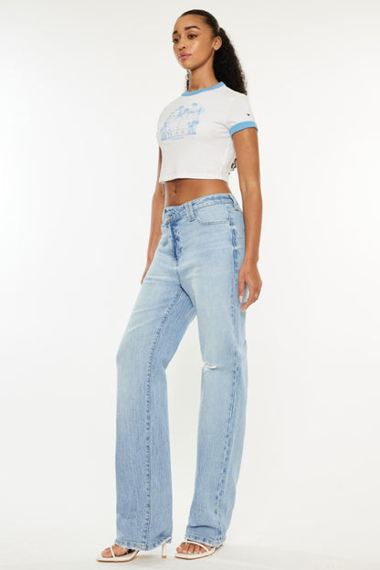 Kancan Distressed High Waist Straight Jeans Bottoms Bottoms Clothing Kancan Ship from USA Women Trendsi https://www.cyberehub.com