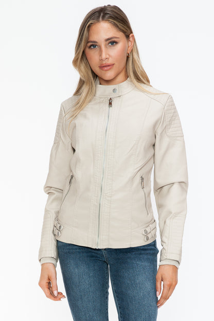 Snobbish Faux Leather Biker Jacket with Side Zip Pockets Tops/Jackets/Sweaters Clothing Tops Ship from USA Snobbish TikTok Trendsi USPS Walmart Trendsi https://www.cyberehub.com