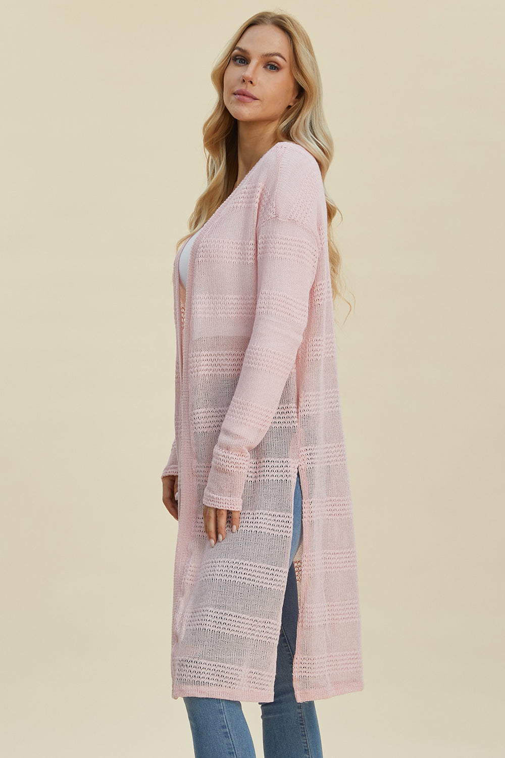Double Take Full Size Open Front Longline Cardigan Shirt Apparel Clothing Tops Double Take Ship from USA Shirts USA Women Trendsi https://www.cyberehub.com