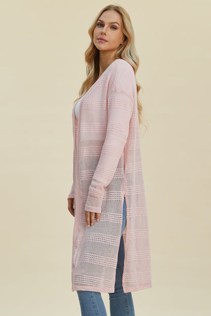 Double Take Full Size Open Front Longline Cardigan Shirt Apparel Clothing Tops Double Take Ship from USA Shirts USA Women Trendsi https://www.cyberehub.com