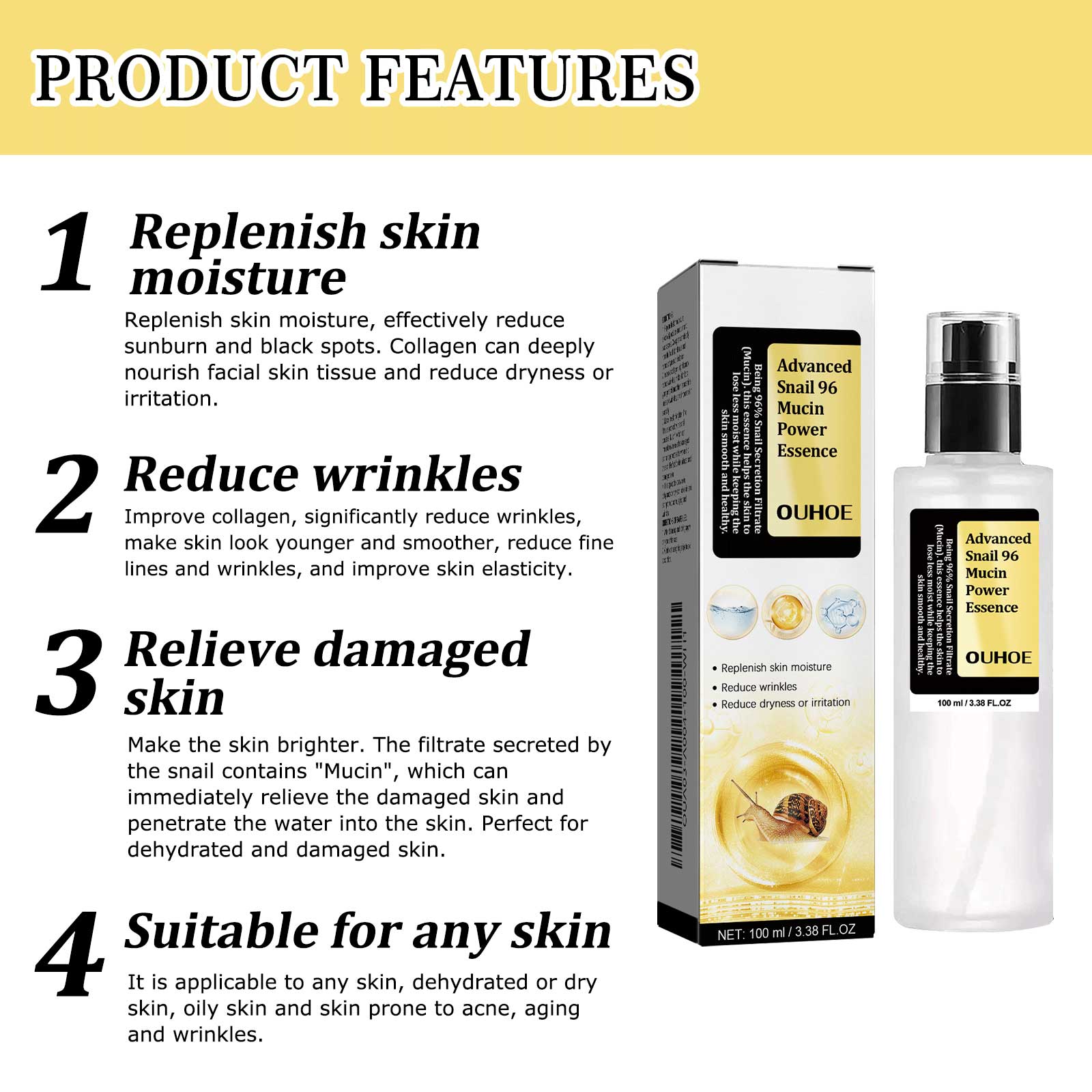 Snail 96 Collagen Power Essence, Repair Skin Barrier Moisturizing And Fading Dark Spots Snail Essence Health Eprolo https://www.cyberehub.com