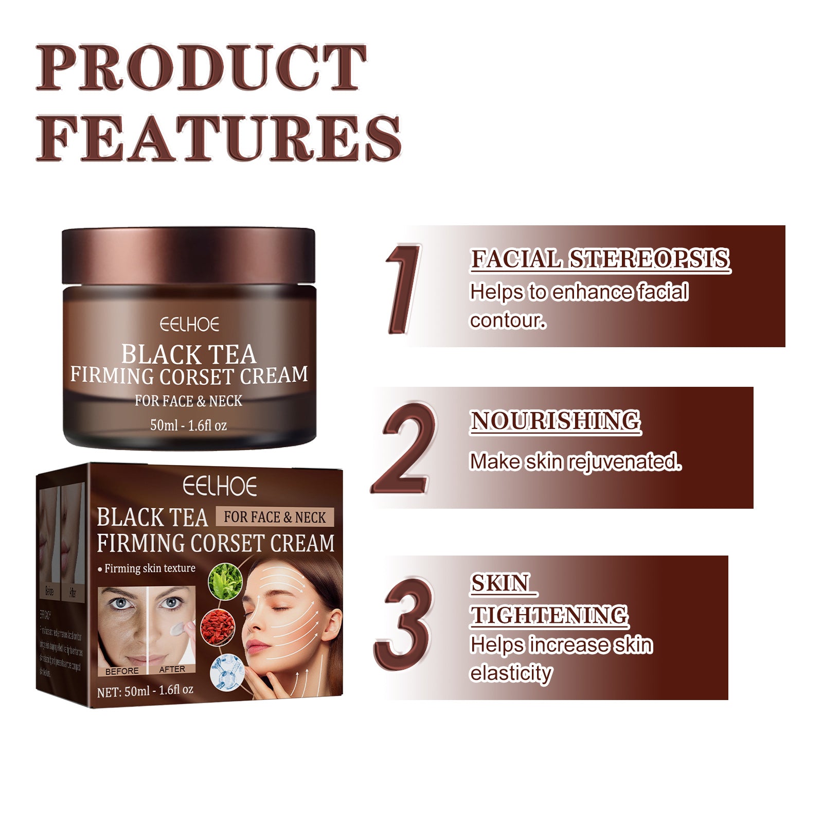 Black Tea Firming Moulding Face Cream, Moisturizing Softening Skin Firming Shrinking Pore Face Cream Health Eprolo https://www.cyberehub.com
