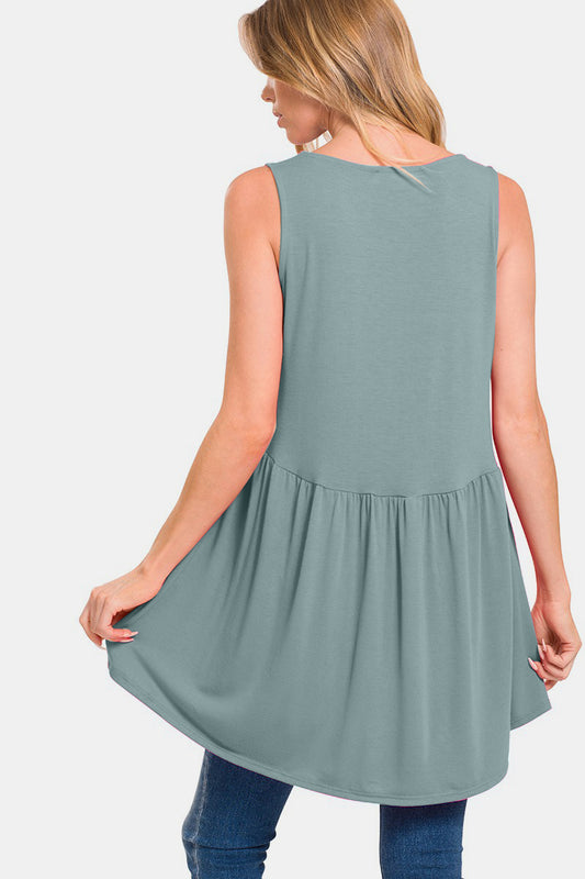 Zenana Round Neck Wide Strap Babydoll Top Apparel/Tops Ship from USA TikTok Tops Trendsi USPS Walmart Walmart Apparel Zenana Trendsi https://www.cyberehub.com