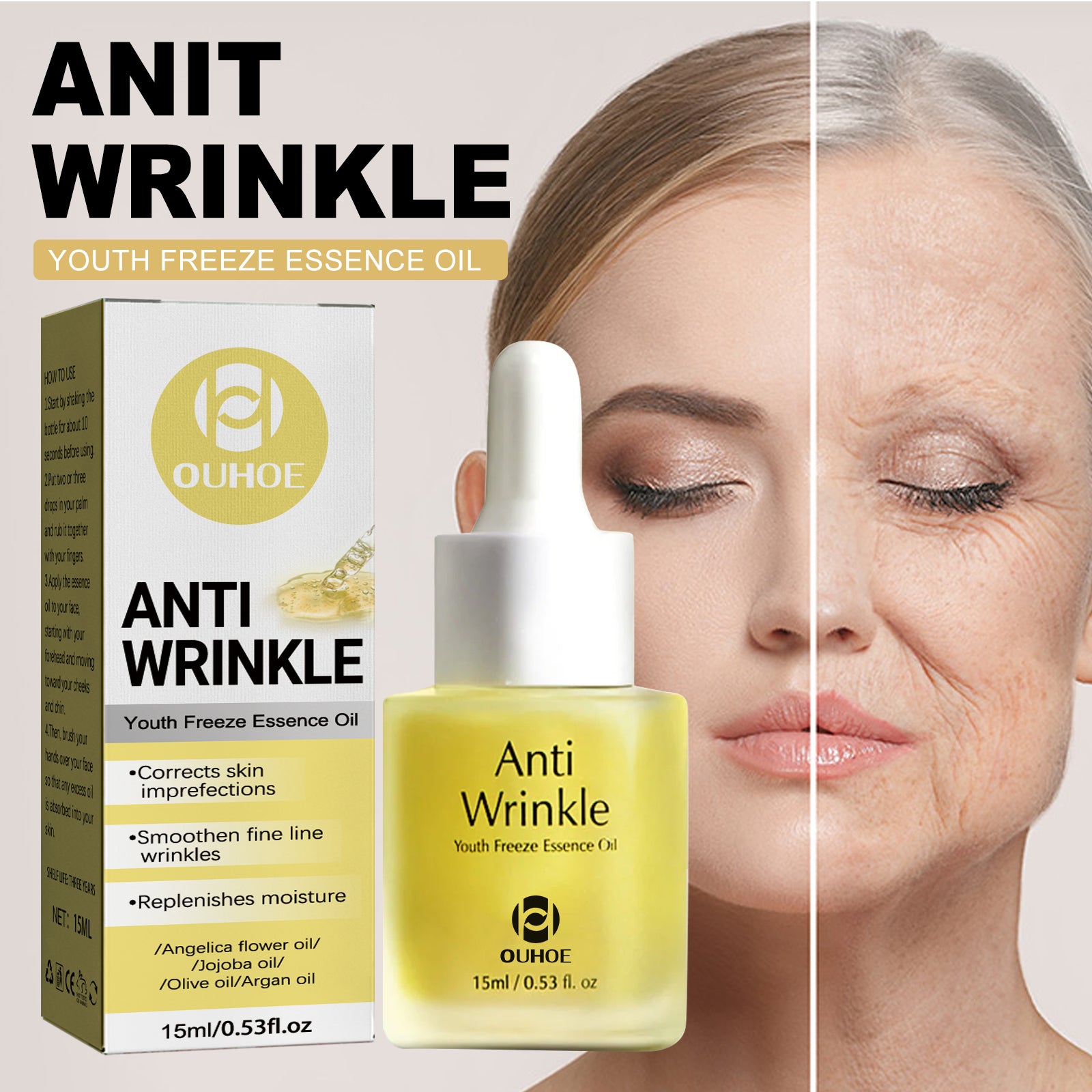 Anti-Wrinkle Freezing Age Youth Essence Oil, Moisturizing Firming Skin Fade Lines And Brightening Skin Essence default title Health Eprolo https://www.cyberehub.com