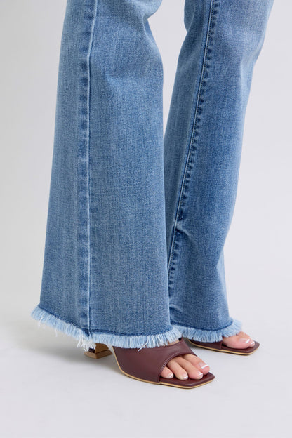 Judy Blue Full Size Raw Hem High Rise Bootcut Jeans Apparel Apparel Judy Blue Ship from USA TikTok Trendsi Trendsi https://www.cyberehub.com