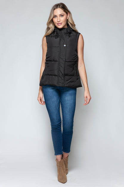 Snobbish Snap and Zip Closure Hooded Vest Shirt Apparel Clothing Tops price-change-job-active Ship from USA Shirts Snobbish USA Women Trendsi https://www.cyberehub.com