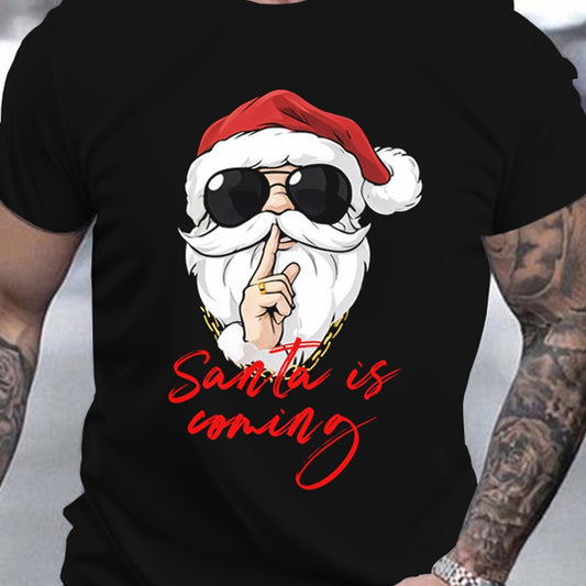 Men's Holiday Santa Claus 3D Printed T-shirt - Casual Round Neck Short Sleeved, Breathable Polyester Fiber For Summer Outdoor Fun Apparel/Shirt/Graphic Shirt SNULLO https://www.cyberehub.com
