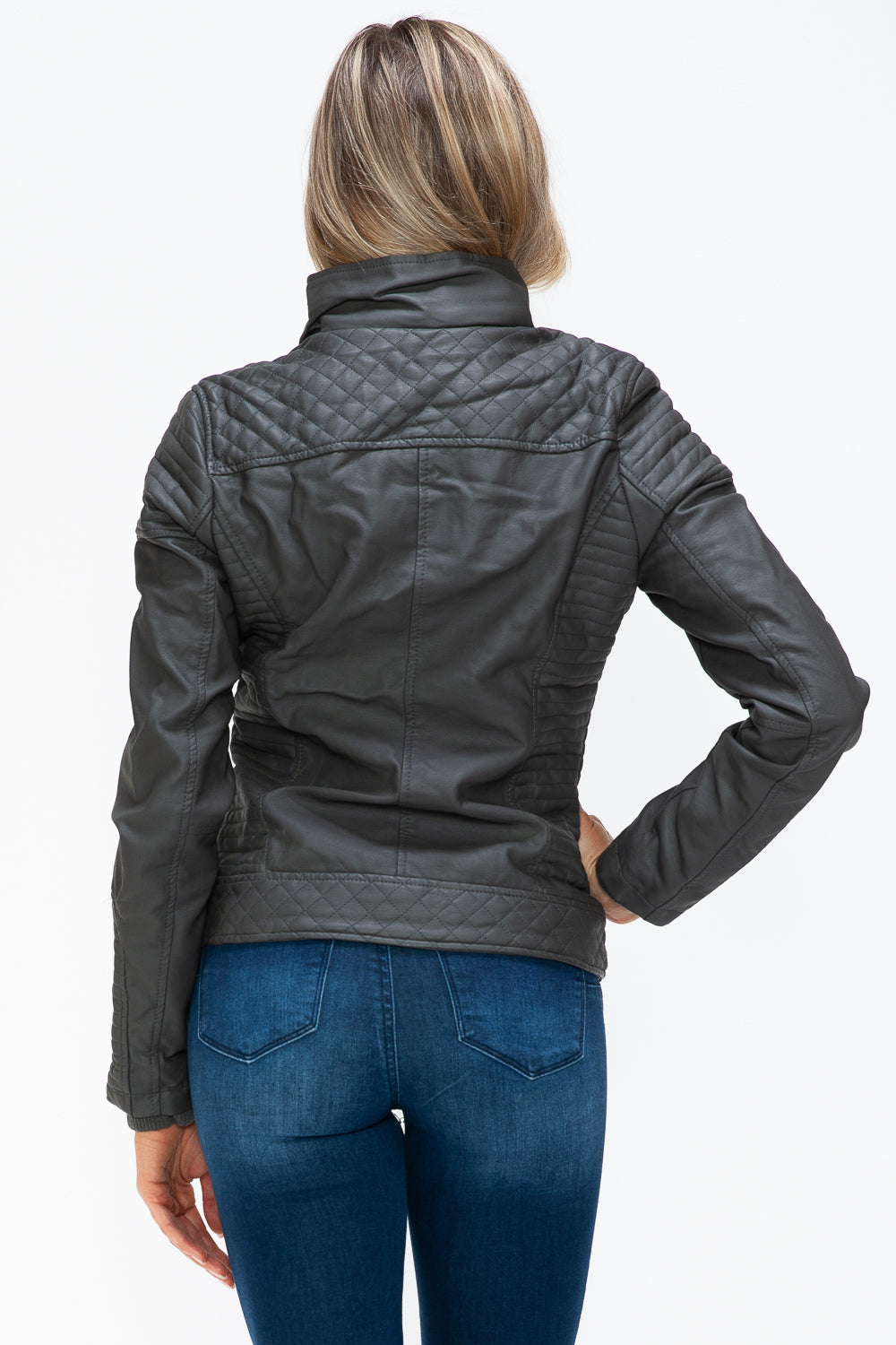YMI Faux Layered Double-Zipper Jacket with Fuzzy Hood Tops/Jackets/Sweaters Clothing Tops Ship from USA TikTok Trendsi USPS Walmart YMI outerwear Trendsi https://www.cyberehub.com