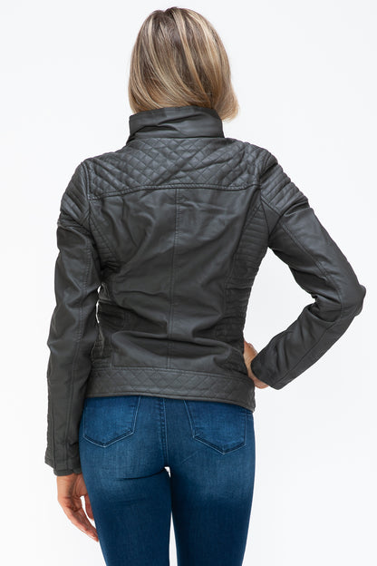 YMI Faux Layered Double-Zipper Jacket with Fuzzy Hood Tops/Jackets/Sweaters Clothing Tops Ship from USA TikTok Trendsi USPS Walmart YMI outerwear Trendsi https://www.cyberehub.com