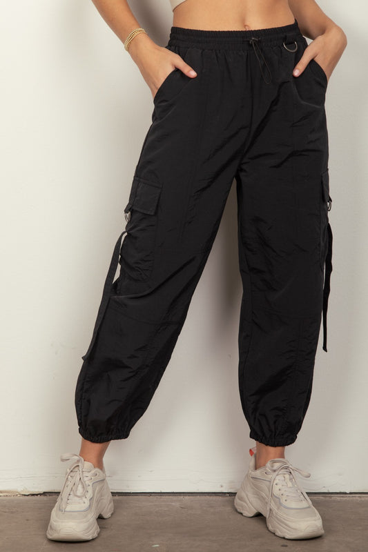 VERY J Elastic Waist Woven Cargo Pants Black Bottoms Bottoms Clothing Ship from USA VERY J Women Trendsi https://www.cyberehub.com
