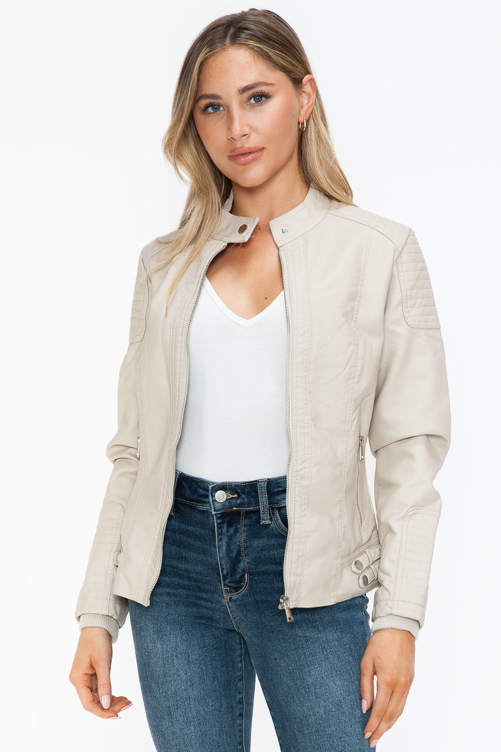 Snobbish Faux Leather Biker Jacket with Side Zip Pockets Tops/Jackets/Sweaters Clothing Tops Ship from USA Snobbish TikTok Trendsi USPS Walmart Trendsi https://www.cyberehub.com