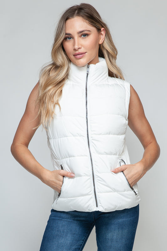 Snobbish Zip Up Turtleneck Vest with Pockets White Shirt Apparel Clothing Tops price-change-job-active Ship from USA Shirts Snobbish USA Women Trendsi https://www.cyberehub.com