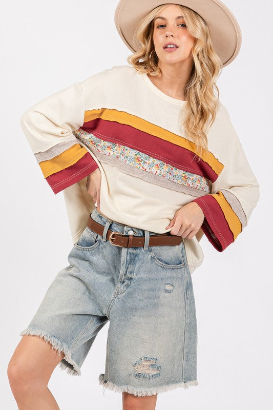 SAGE + FIG French Terry Color Block T-Shirt Cream Apparel Apparel SAGE+FIG Ship from USA TikTok Trendsi Trendsi https://www.cyberehub.com