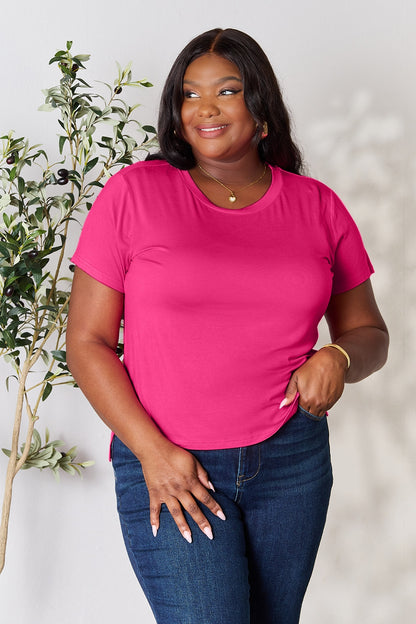 Basic Bae Full Size Round Neck Short Sleeve T-Shirt Apparel/Tops Basic Bae Ship from USA TikTok Tops Trendsi USPS Walmart Walmart Apparel Trendsi https://www.cyberehub.com