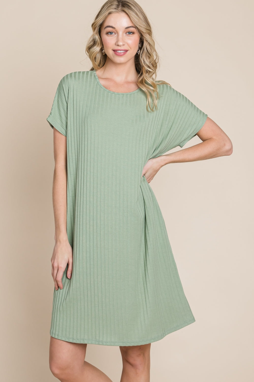BOMBOM Ribbed Round Neck Short Sleeve Dress Apparel/Dress BOMBOM Dress Ship from USA TikTok Trendsi USPS Walmart Walmart Apparel Trendsi https://www.cyberehub.com