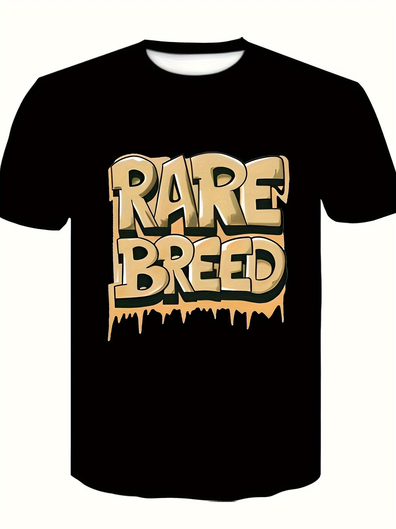 Men's Summer Fashion T-shirt, Graffiti Style RARE BREED Letter Printed Round Neck Short Sleeve T-shirt, Unique Fashion Top For Daily And Fitness Clothing Apparel/Shirt/Graphic Shirt SNULLO https://www.cyberehub.com