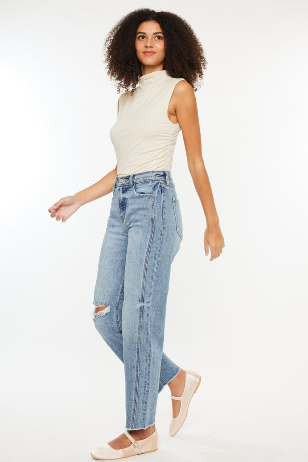 Kancan Ultra High Rise Distressed Straight Jeans Bottoms Bottoms Clothing Kancan Ship from USA Women Trendsi https://www.cyberehub.com