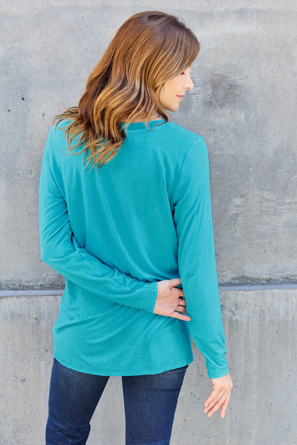 Basic Bae Full Size V-Neck Long Sleeve Top Apparel/Tops Basic Bae Ship from USA TikTok Tops Trendsi USPS Walmart Walmart Apparel Trendsi https://www.cyberehub.com
