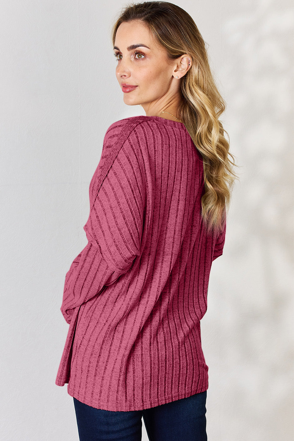 Basic Bae Full Size Ribbed Half Button Long Sleeve T-Shirt Apparel/Tops Basic Bae Ship from USA TikTok Tops Trendsi USPS Walmart Walmart Apparel Trendsi https://www.cyberehub.com