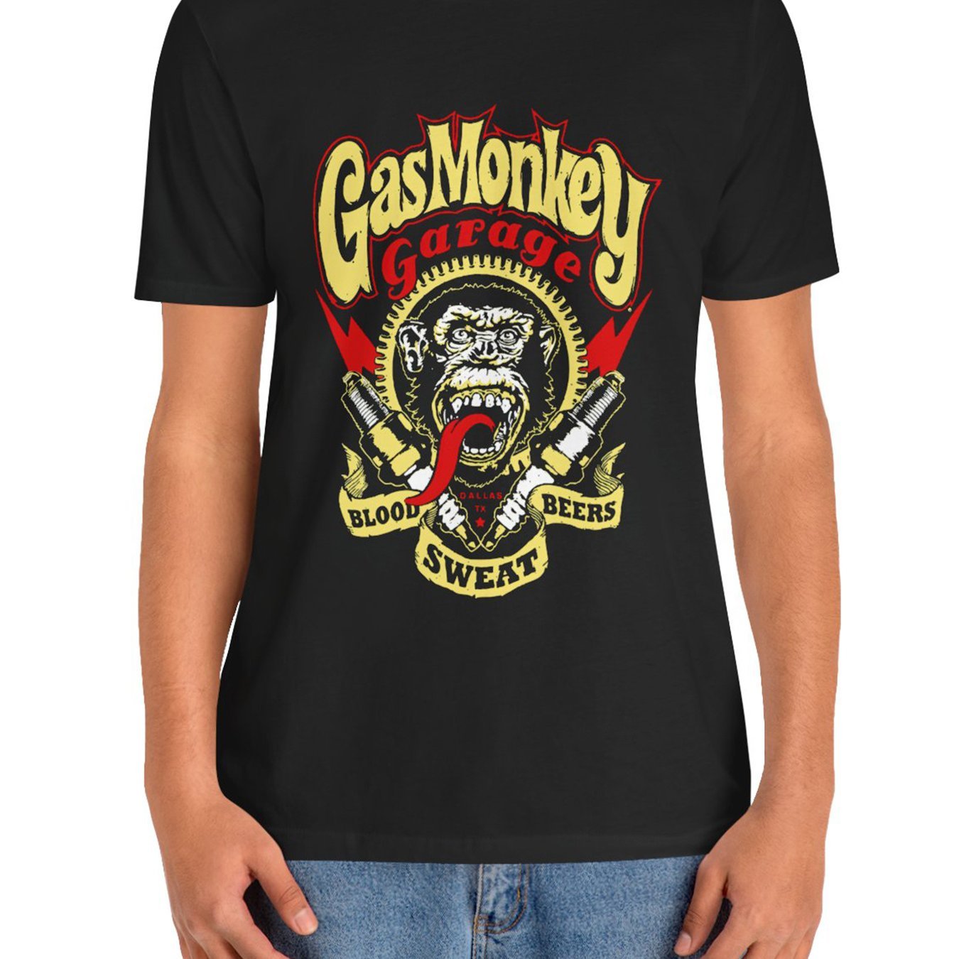 Men's Round Neck T-shirt With Fashionable Monkey Print, Fashionable Short Sleeved Top Black Apparel/Shirt/Graphic Shirt SNULLO https://www.cyberehub.com