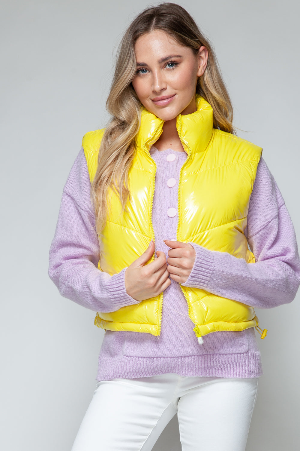 Snobbish Zip Up Turtleneck Shiny Quilted Vest Shirt Apparel Clothing Tops Ship from USA Shirts Snobbish USA Women Trendsi https://www.cyberehub.com