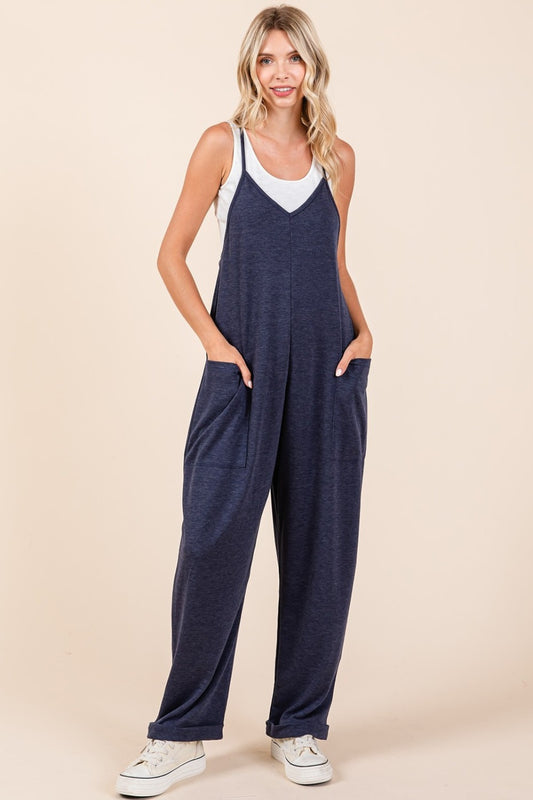 Mittoshop Patch Pocket Wide Leg Sleeveless Jumpsuit Navy Tops/Jackets/Sweaters Clothing Tops Mittoshop Ship from USA TikTok Trendsi USPS Walmart Trendsi https://www.cyberehub.com