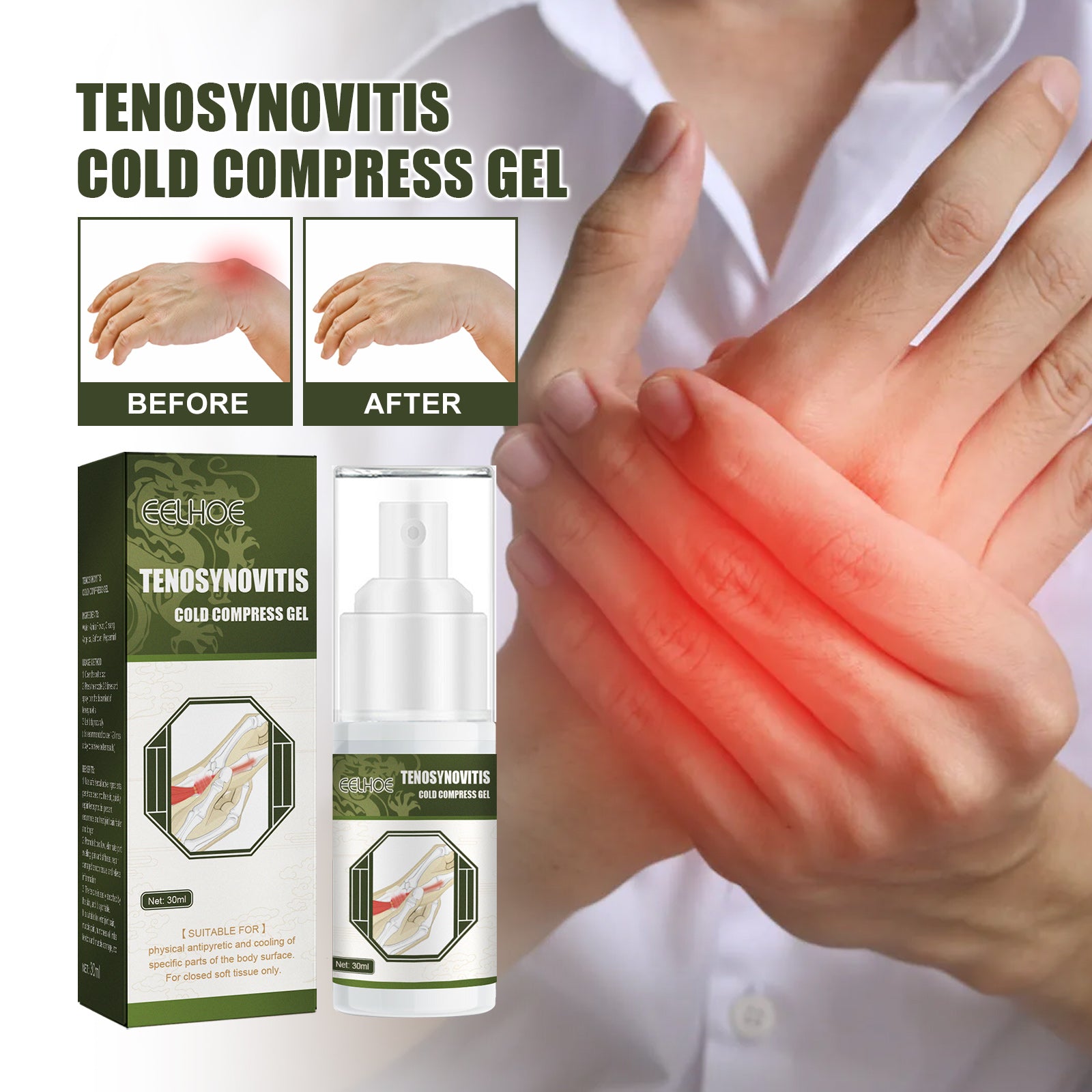 Tendon Sheath Cold Compress Gel Spray Massage For Sore Wrist Tendon Sheath Joint Care Spray Health & Beauty Health Eprolo https://www.cyberehub.com