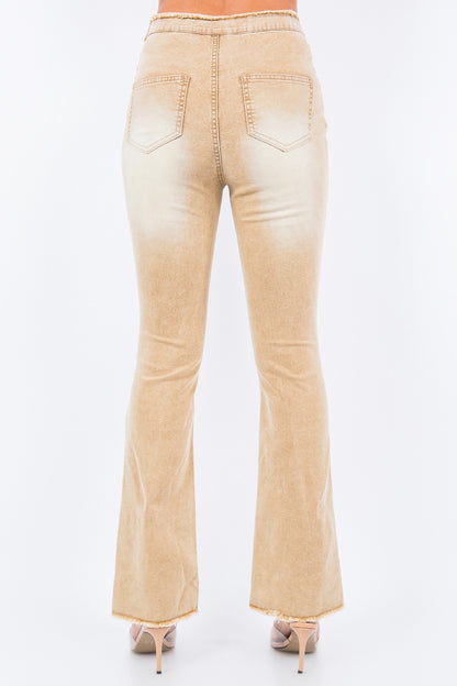 American Bazi V-Cut Ruched Flare Pants Bottoms American Bazi Bottoms Clothing Ship from USA Women Trendsi https://www.cyberehub.com