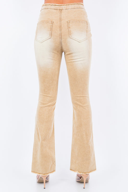 American Bazi V-Cut Ruched Flare Pants Bottoms American Bazi Bottoms Clothing Ship from USA Women Trendsi https://www.cyberehub.com