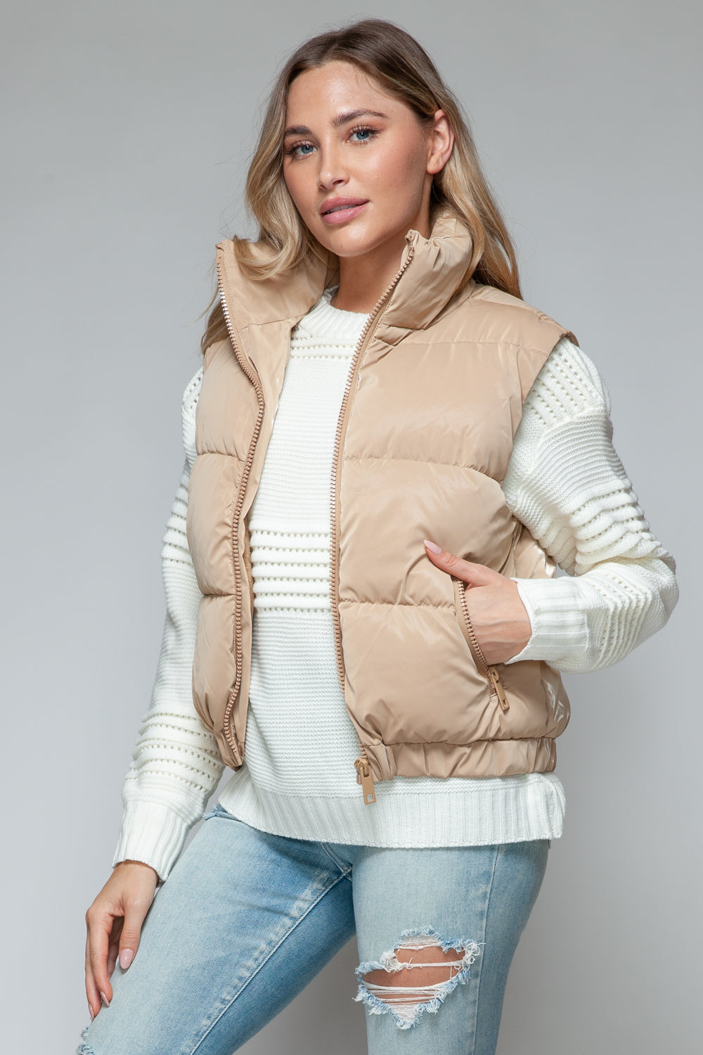 Snobbish Fine Fur Lining Quilted Vest Shirt Apparel Clothing Tops Ship from USA Shirts Snobbish USA Women Trendsi https://www.cyberehub.com