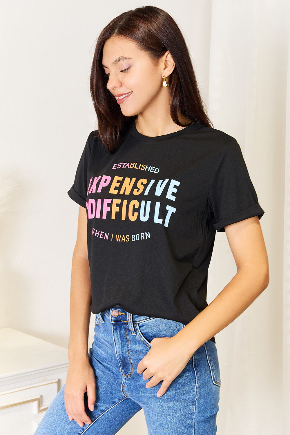Simply Love Slogan Graphic Cuffed Sleeve T-Shirt Apparel/Tops Mother's Day Sale Ship from USA Simply Love TikTok Tops Trendsi USPS Walmart Walmart Apparel Trendsi https://www.cyberehub.com