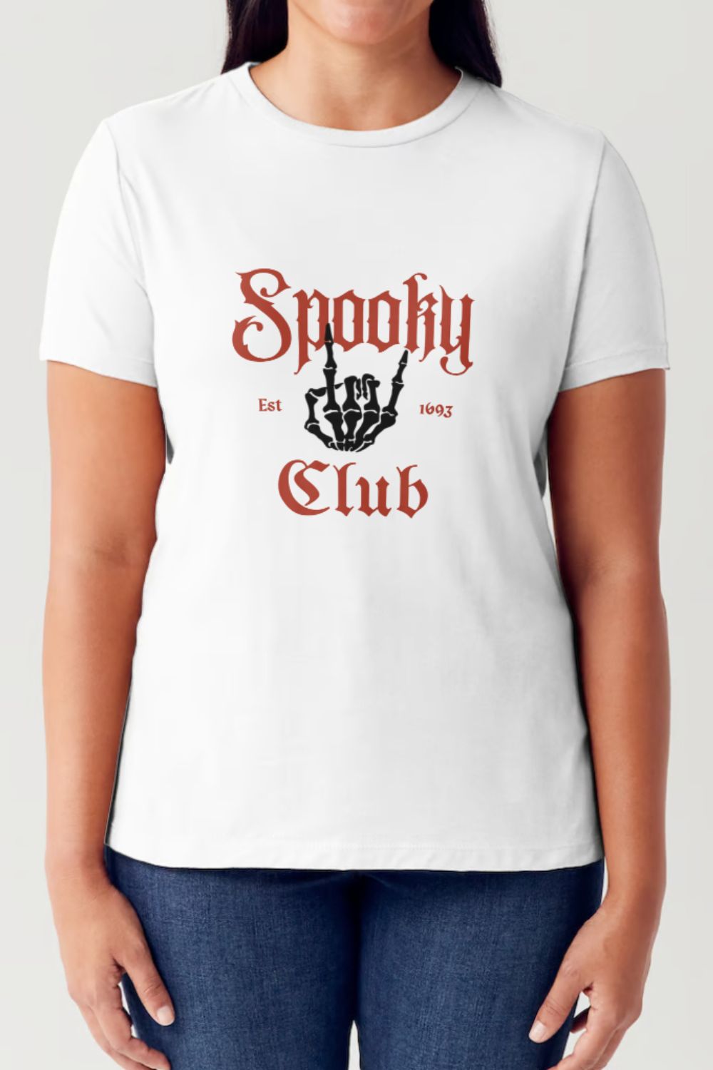Simply Love Full Size SPOOKY CLUB Short Sleeve Tubular T-Shirt White Tops/Jackets/Sweaters Clothing Tops Ship from USA Simply Love TikTok Trendsi USPS Walmart Trendsi https://www.cyberehub.com