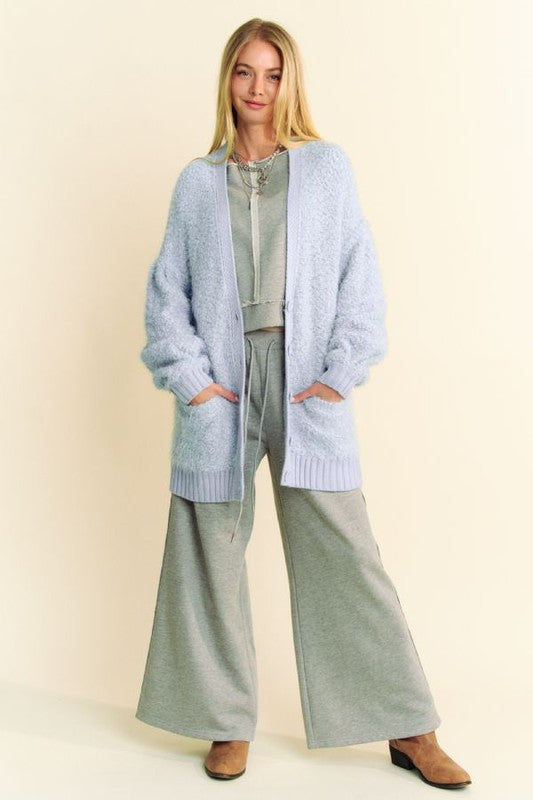 Davi & Dani Ribbed Hem Button Up Long Sleeve Cardigan Light Blue Tops/Jackets/Sweaters Clothing Tops Davi & Dani Ship from USA TikTok Trendsi USPS Walmart Trendsi https://www.cyberehub.com